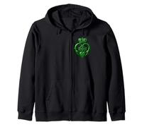 Catholic Irish Christian Claddagh with Celtic Cross Zip Hoodie