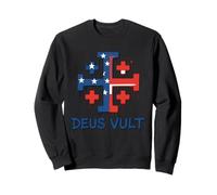 Catholic Knight Templar Crusader Cross American Flag Sweatshirt