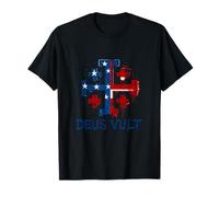 Catholic Knight Templar Crusader Cross American Flag T-Shirt
