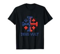 Catholic Knight Templar Crusader Cross American Flag T-Shirt