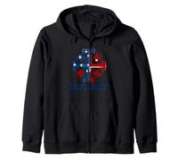 Catholic Knight Templar Crusader Cross American Flag Zip Hoodie
