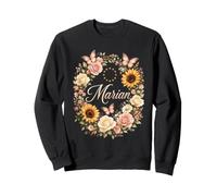 Catholic Marian Our Lady Floral Wreath Twelve Stars Roses Sweatshirt