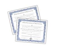 Catholic Marriage Certificate 6pk on Linen 8.5x11” Church Priest Officiant Union Signed Wedding Vow Renewal Keepsake Holy Sacrament of Matrimony