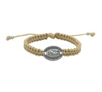 Catholic Medal Bracelet on Woven Cord | Adjustable | Christian Religious Jewelry | Great Catholic Gift for First Holy Communion and Confirmation | Made in Italy, One Size, Metal, no gemstone