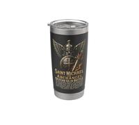 Catholic Men Saint Michael Defend Us in Battle Prayer Stainless Steel Insulated Tumbler