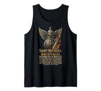 Catholic Men Saint Michael Defend Us in Battle Prayer Tank Top