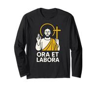 Catholic Ora et Labora Vintage Mens Surgery Recover Long Sleeve T-Shirt