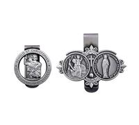 Catholic Pin Button Badge Christians Car Visors Clip Medals Pin for Safe Journey Travel Blessing Christophers Visors Clip