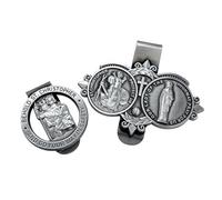Catholic Pin Button Badge Christians Car Visors Clip Medals Pin for Safe Journey Travel Blessing Religious Visors Clip