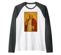 Catholic Pope John XXIII Icon Raglan Baseball Tee