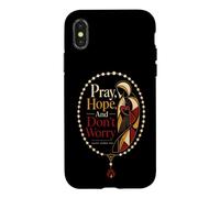 Catholic Pray Hope And Don't Worry Padre Pio Gift Case for iPhone X/XS