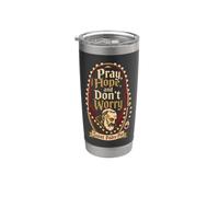 Catholic Pray Hope and Don't Worry Padre Pio Gift Stainless Steel Insulated Tumbler