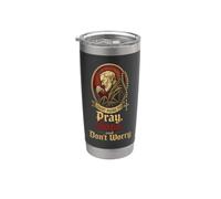Catholic Pray Hope and Don't Worry Padre Pio Gift Stainless Steel Insulated Tumbler