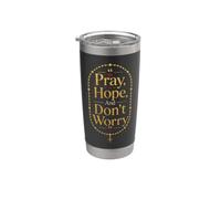 Catholic Pray Hope and Don't Worry Padre Pio Gift Stainless Steel Insulated Tumbler