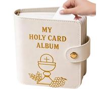 Catholic Prayer Card Holder - With 20 Sleeves, Portable Notebook Case, PU Leather Holy Card Organizer Book | For Men, Women, Church, Travel, Home, Family Meetings