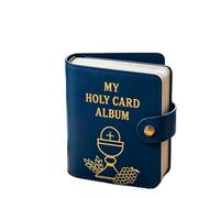 Catholic Prayer Card Organizer - Holds 40 Holy Cards with Faux Leather Cover | Lightweight No Slip Design | Religious Gift for Christian Enthusiasts