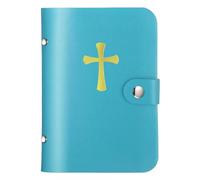 Catholic Prayer Cards Holder | PU Leather Holy Cards Holder | Portable Positivity Scripture Card Album with Slot | Mutifunctional Pocket Religious Bible Verse Card Organizer Album for Believer Gift