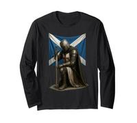 Catholic Scottish Crusader with Scotland Flag Long Sleeve T-Shirt