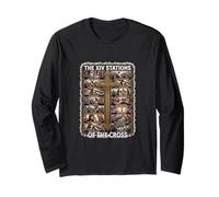 Catholic Stations of The Cross Lent Crucifix Latin Lenten Long Sleeve T-Shirt