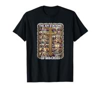 Catholic Stations of The Cross Lent Crucifix Latin Lenten T-Shirt