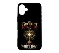 Catholic The Greatest Love Story Tiny White Host Gift Case for iPhone 16 Plus