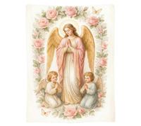 Catholic Throw Blanket - 51x59 Inches Virgin Mary Fleece Cover, Soft Warm Sofa Bed Blankets | Religious Decor Throws for Bedroom Living Room Dorm Apartment Winter Comfort Use Fabric Lounge Wrap