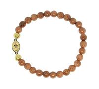 Catholic Town Bracelet with Stainless Steel Virgen de la Caridad del Cobre medal and 6mm Venturina beads (SSBCMVS-6)