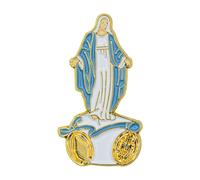 Catholic Town Lady of Grace Lapel Pin, Small Gold Tone with Color (VMP-G)