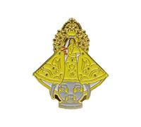 Catholic Town Our Lady of Charity "Virgen de la Caridad del Cobre" Lapel Pin, Small Gold Tone with Color (VCP-G)