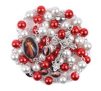 Catholic Town Rosary Necklace Divine Mercy centerpiece & Cross Crucifix (ROSGPDM-WR)