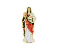Catholic Town Sacred Heart of Jesus Lapel Pin, Small Gold Tone with Color (SCP-G)