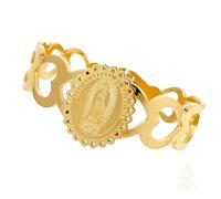 Catholic Town Stainless Steel Our Lady of Guadalupe (Nuestra Señora de Guadalupe) Bracelet (CTSSBGHEARTD-G)