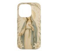 Catholic Virgin Mary Floral Prayer Art Devotional Look Case for iPhone 14 Pro