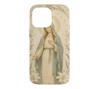 Catholic Virgin Mary Floral Prayer Art Devotional Look Case for iPhone 14 Pro Max