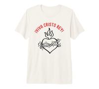Catholic Viva Cristo Rey Sacred Heart Devotion Premium T-Shirt