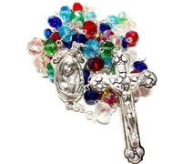 Catholically Blessed Virgin Mary -Sparkling Crystal Rosary -Praying Beads -Blessed by Pope