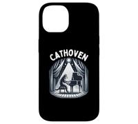 Cathoven/Funny Classical Music & Piano Cat Beethoven Pun Case for iPhone 14