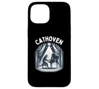 Cathoven/Funny Classical Music & Piano Cat Beethoven Pun Case for iPhone 15