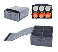 Cathpetic 1pc Caravan Cup Holder with 6 Compartments Storage,Motorhome Accessories Kitchen,Portable Plate Felt Organiser