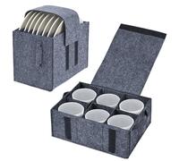 Cathpetic 1pc Caravan Plate Holder+1pc Cup Holder,Motorhome Accessories Kitchen,Portable Plate Felt Organiser