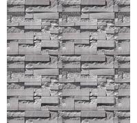 Cathpetic Black Grey Brick Wallpaper Textured Vintage Rustic 3D Brick Effect Wallpaper for Fireplace Living Room Bedroom Kitchen Cafe Decoration,53 x 950cm 1 Roll