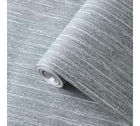 Cathpetic Dark Grey Striped Wallpaper Mix Plain Thick Textured Wallpapers Modern 3D Embossed Grey Wall Paper for Bedroom Adults Teenager Living Room Lounge Hallway,3 Roll=15m²