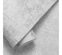 Cathpetic Grey Concrete Wallpaper Silver Glitter Textured with Metallic Feature Retro Decorative Luxury Wall Paper Roll for Living Room Bedroom Kitchen Front Room,3 Roll=15m²