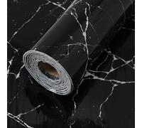 Cathpetic Peel and Stick Wallpaper Black Marble Self Adhesive Wallpaper 40 * 300cm Thick Waterproof Insulating Wallpaper PVC Stick on Wall for Kitchen,Living Room,Bedroom,Ceilings,Bathroom
