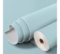 Cathpetic Self Adhesive Wallpaper Blue Wallpaper 50 * 280cm 3mm Thicken Linen Textured Contact Paper Peel and Stick Wall Paper for Living Room Bedroom Cupboard Furniture Stickers