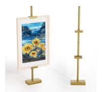 Cathyeen Adjustable Tabletop Easel Stand for Picture Frames Up to 29" H, Picture Frame Stand Frame Holder Table Easels for Display, Metal Table Top Easel Display Stand for Artwork, Canvas (New Gold)