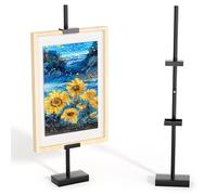 Cathyeen Adjustable Tabletop Picture Frame Stand - Up to 29" Height, Frame Holder Stand Table Easels for Display, Metal Standing Easel Display Stand for Picture Frames, Artwork, Canvas (Black)