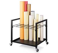 Cathyeen Blueprint Storage Rack Blueprint Holder Metal Blueprint Storage Cart with Wheels 20 Slots Roll File Holder for Home Office School to Storage Blueprint Poster Architectural (Black 20 Slots)