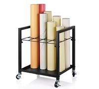 Cathyeen Metal Blueprint Storage Rack with 12 Slots, Black, 15.75 x 15.75 x 11.81 inches, Perfect for Home Office, School, or Professional Use