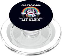 Caticorn Half Cat Half Unicorn All Magic Rainbow Unicorn Cat PopSockets PopGrip for MagSafe